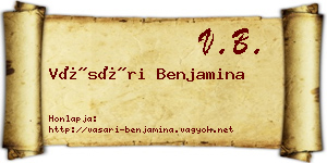 Vásári Benjamina névjegykártya